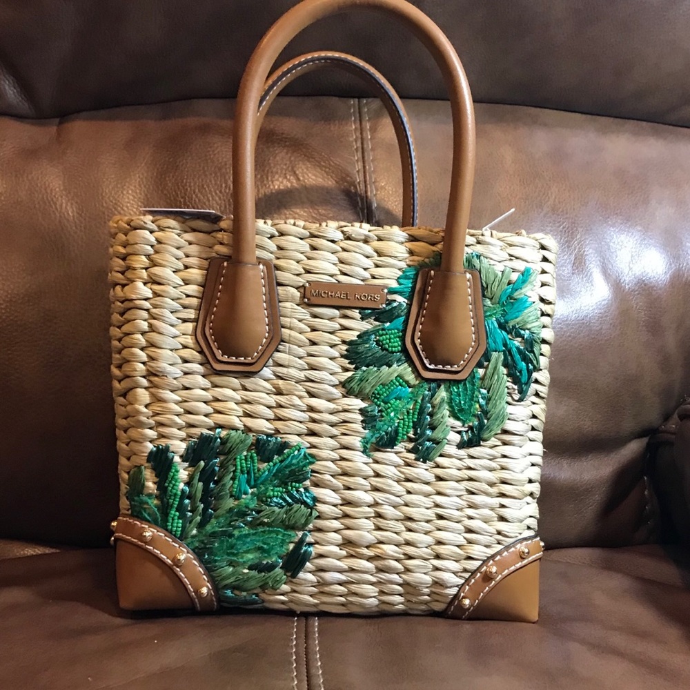SOLD Authentic Mk Malibu Palm Straw Crossbody Bag